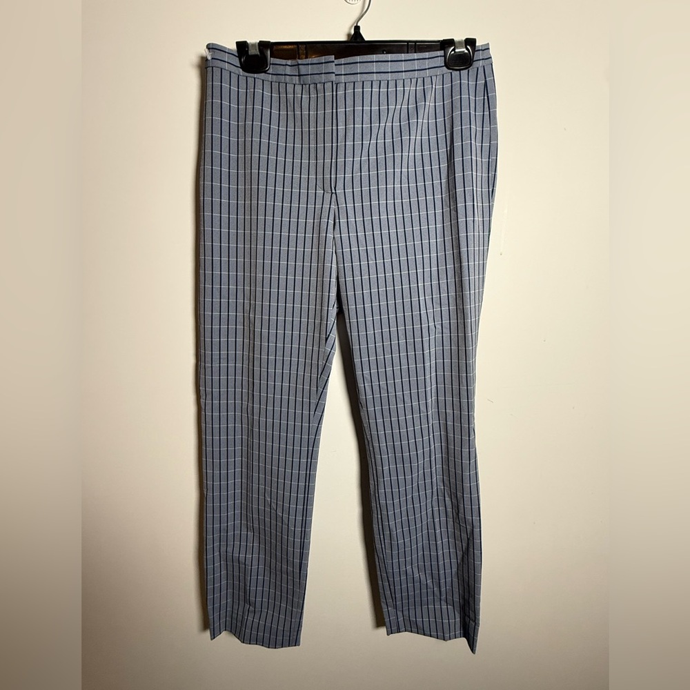 THEORY | Classic Blue Window Pane Crop Skinny Pants